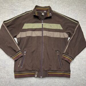 LRG Lifted‎ Research Group Full Zip Track Jacket Mens 2XL Brown